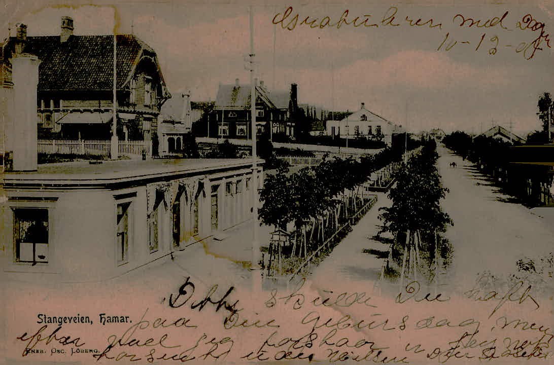 Hamar Norway Postcard Stangeveien Street View Osc Loberg 1907 Undivided Back