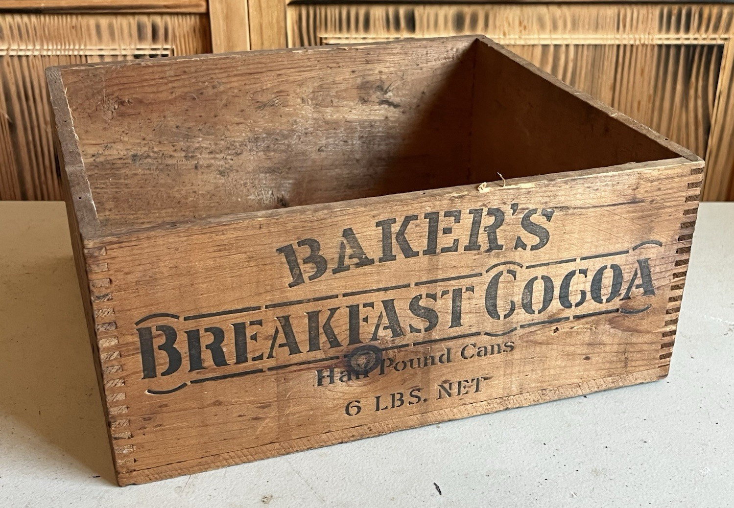 Walter-Baker Breakfast Cocoa Dovetail Wood Box Gold Medal Paris Exposition (EY