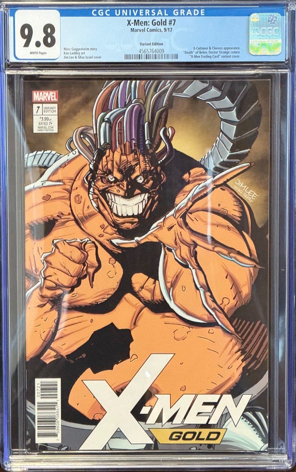 X-Men Gold #7 CGC 9.8 WP NM/M 2017 VARIANT EDITION Jim Lee Cover ⚡️💥