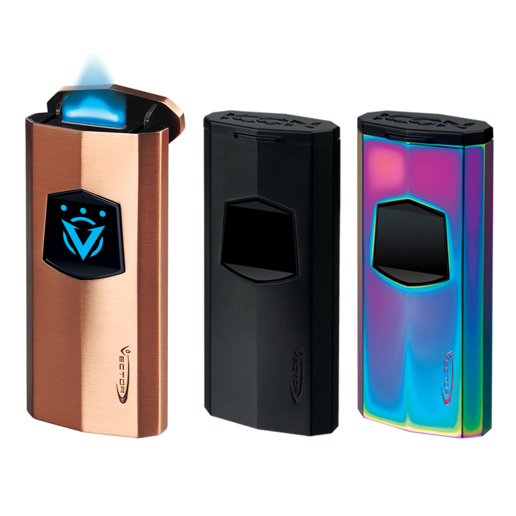 Vector Icon IV Flat Torch Lighter USB Rechargeable Electric 12k ft Altitude