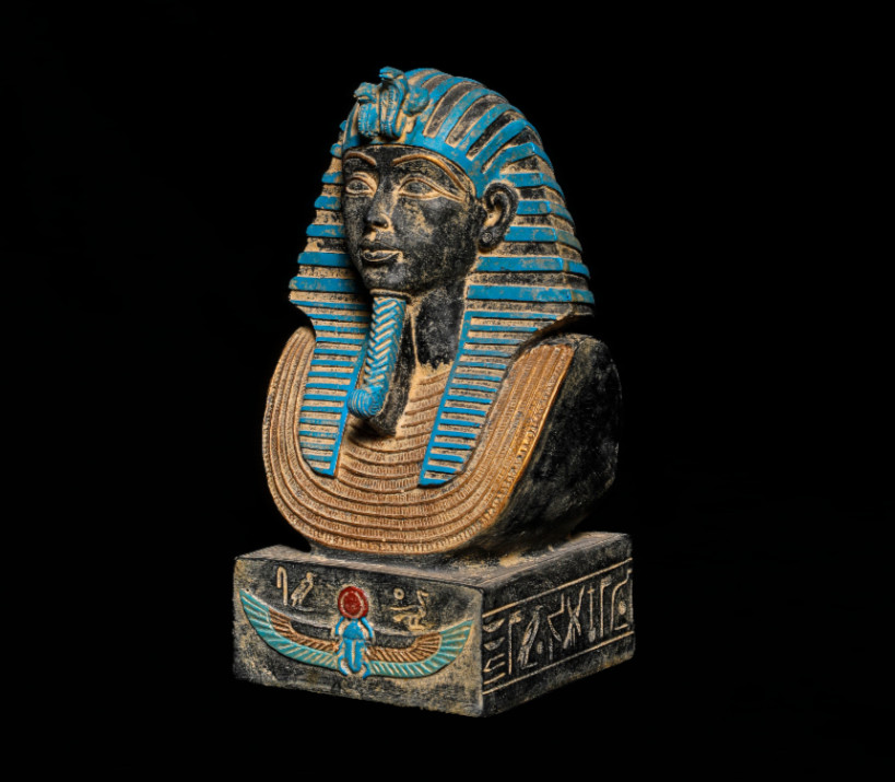 Authentic Ancient Egyptian Antiques King Tutankhamun Bust Pharaoh Artifact BC