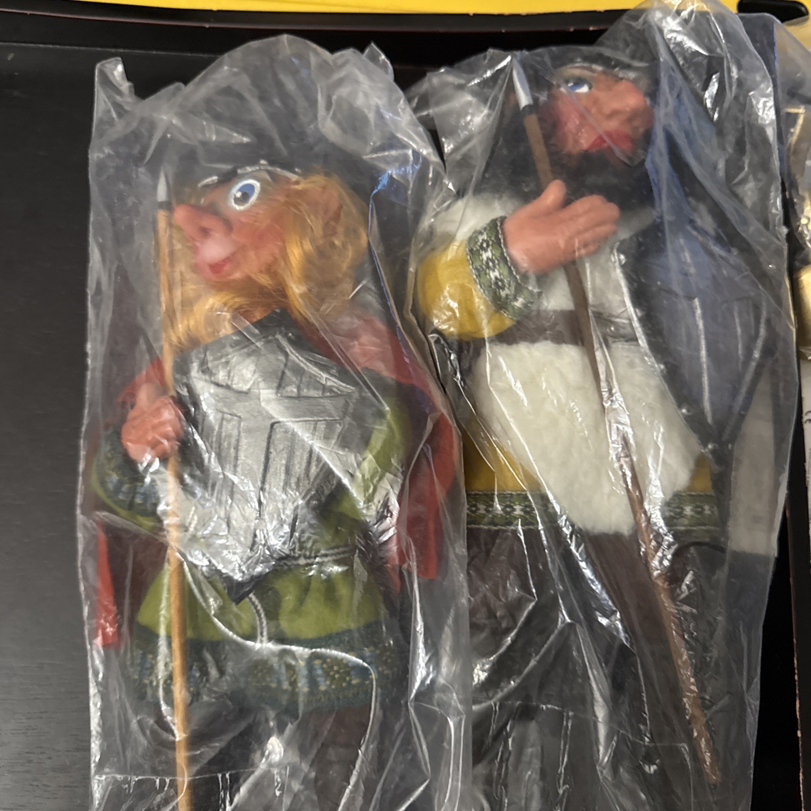 Norwegian Arne Hasle Viking Elf Gnome Latex Doll Norway 10” Shield Spear Lot 2
