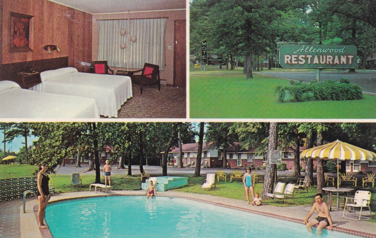 Allenwood Motel & Restaurant Louisville Georgia Postcard 1950's