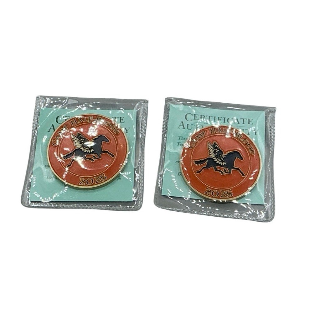 Percy Jackson Camp Half-Blood 2025 Thyrsus Hourglass Co Challenge Coin Set of 2