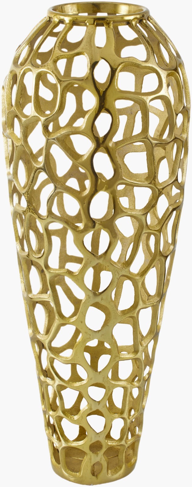SURYA Angad Vase, Metallic - Brass Hand Finished Aluminum Made in India,