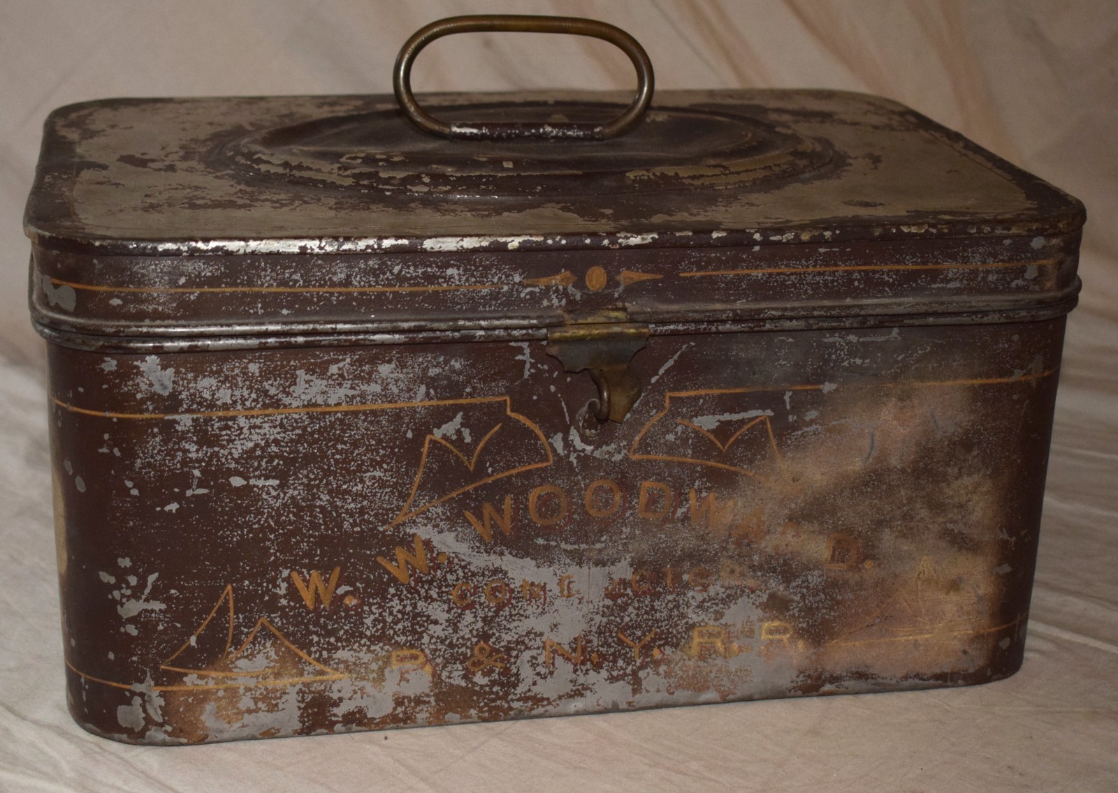 Vintage P&NY RR Pennsylvania & New York Railroad Conductors Box - Original 1800s