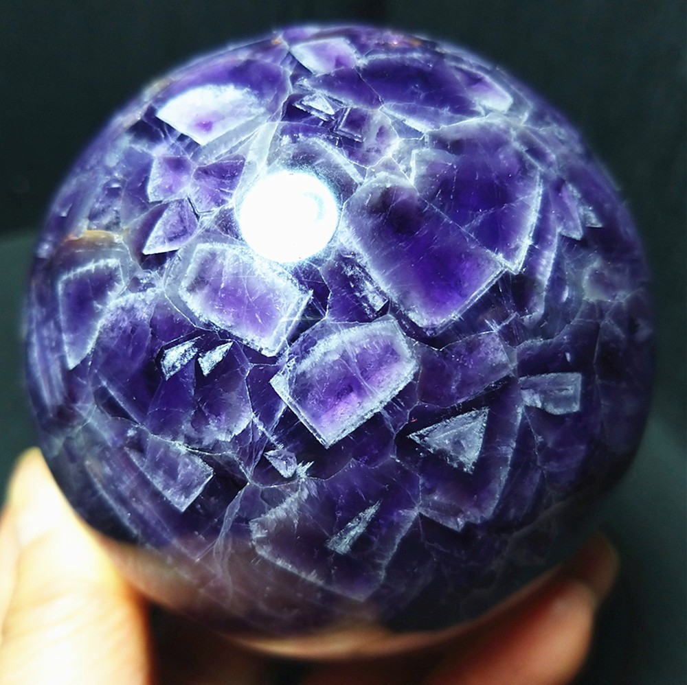 RARE 658g Natural Polishing Purple Fluorite Quartz Crystal Ball Healing A4713