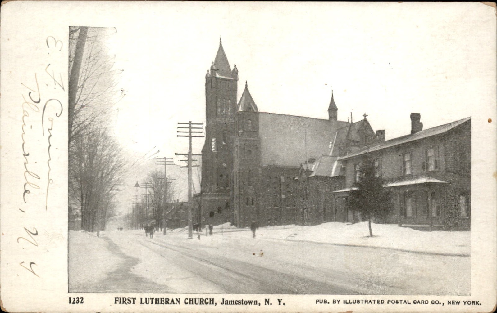 Jamestown NY First Lutheran Church c1900s-10s Vintage Postcard