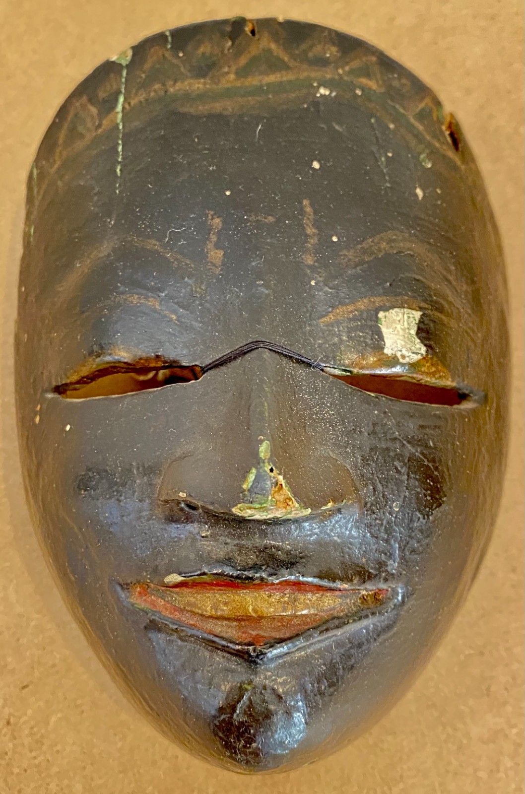 Authentic Early 20th-Century Balinese Topeng Theatrical Dance Mask.
