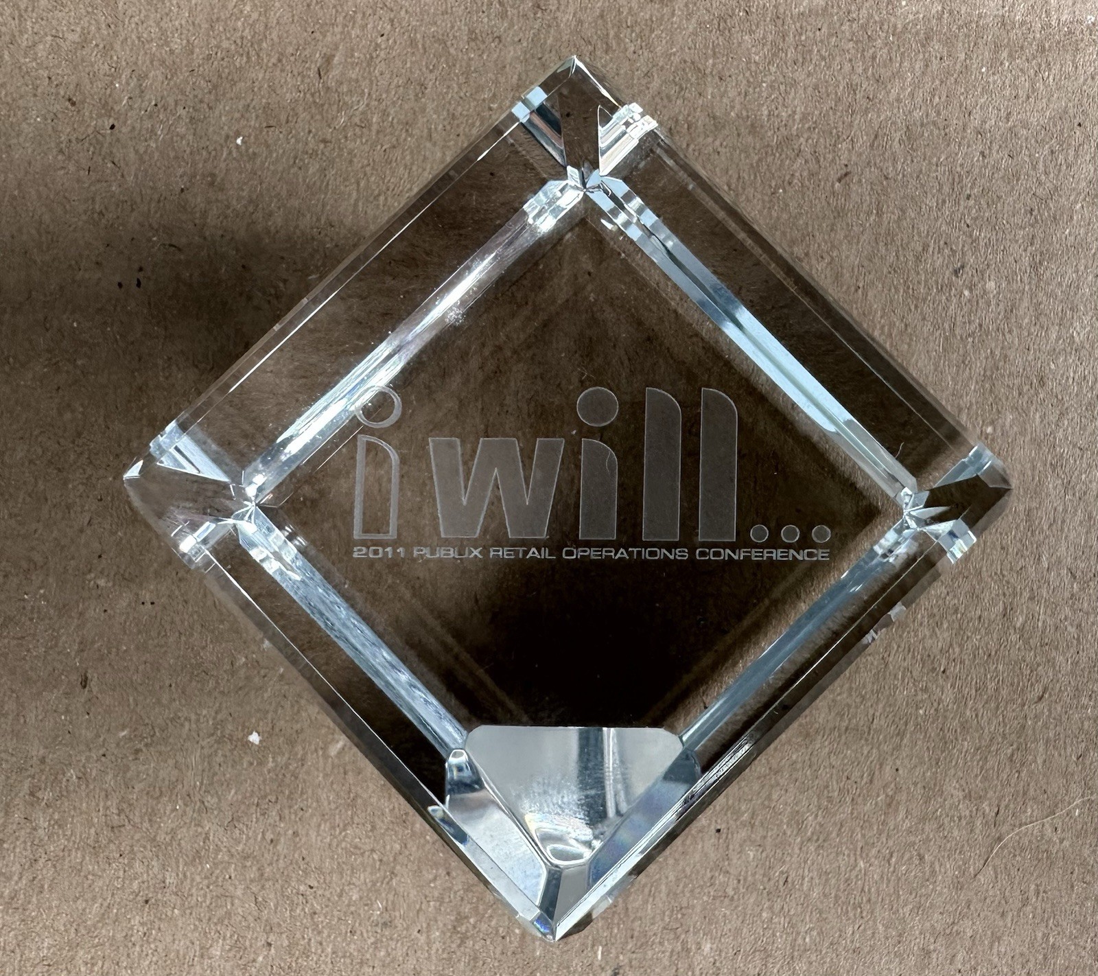Publix ROC (i Will) 2011 Retail Operations Conference Paperweight Cube