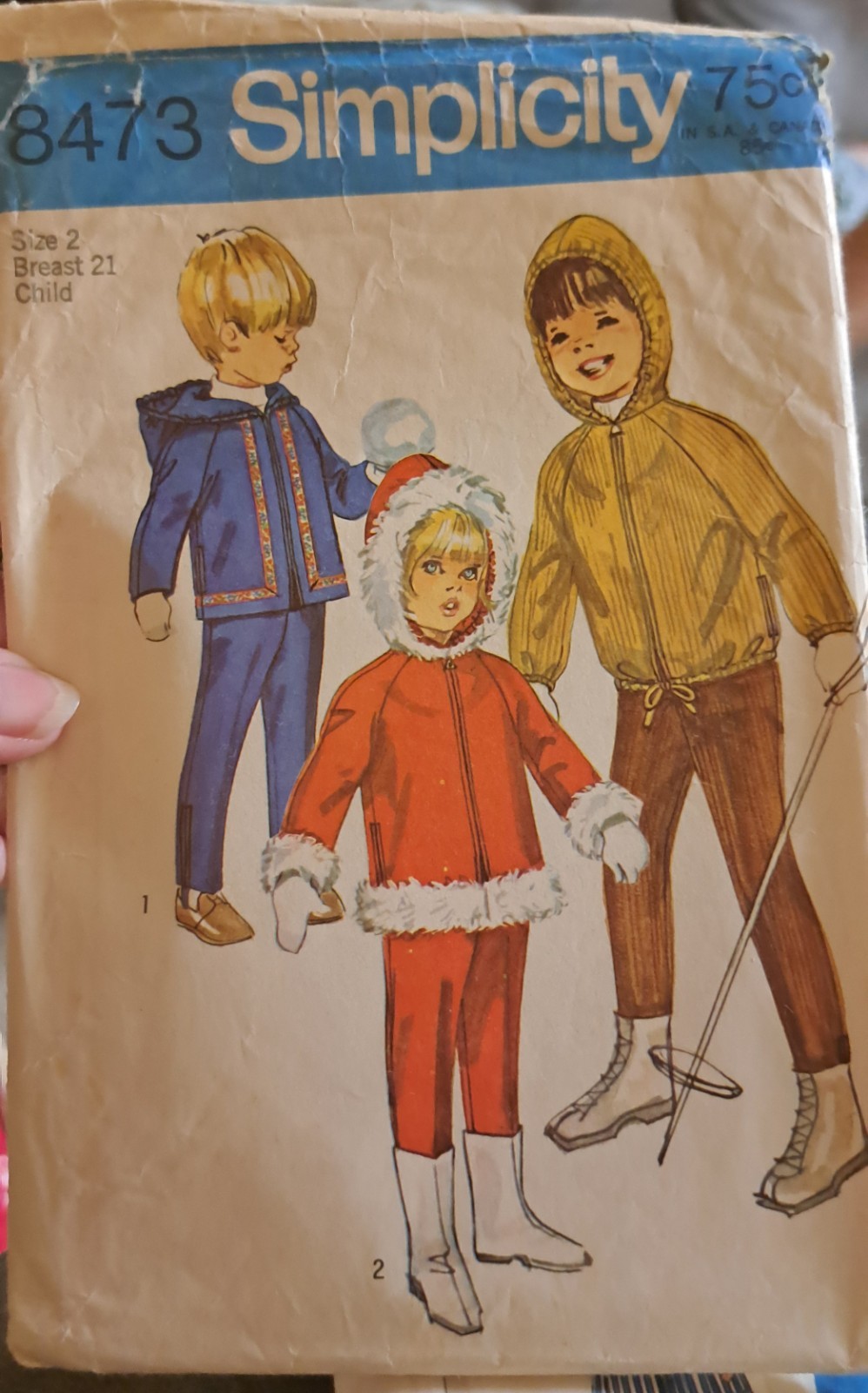 Simplicity Sewing Pattern 8473  Hooded JACKET Snow Pants  size 2 Cut