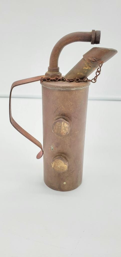 Vintage Early Brass Alcohol Blow Torch Soldering Plumbing Tool