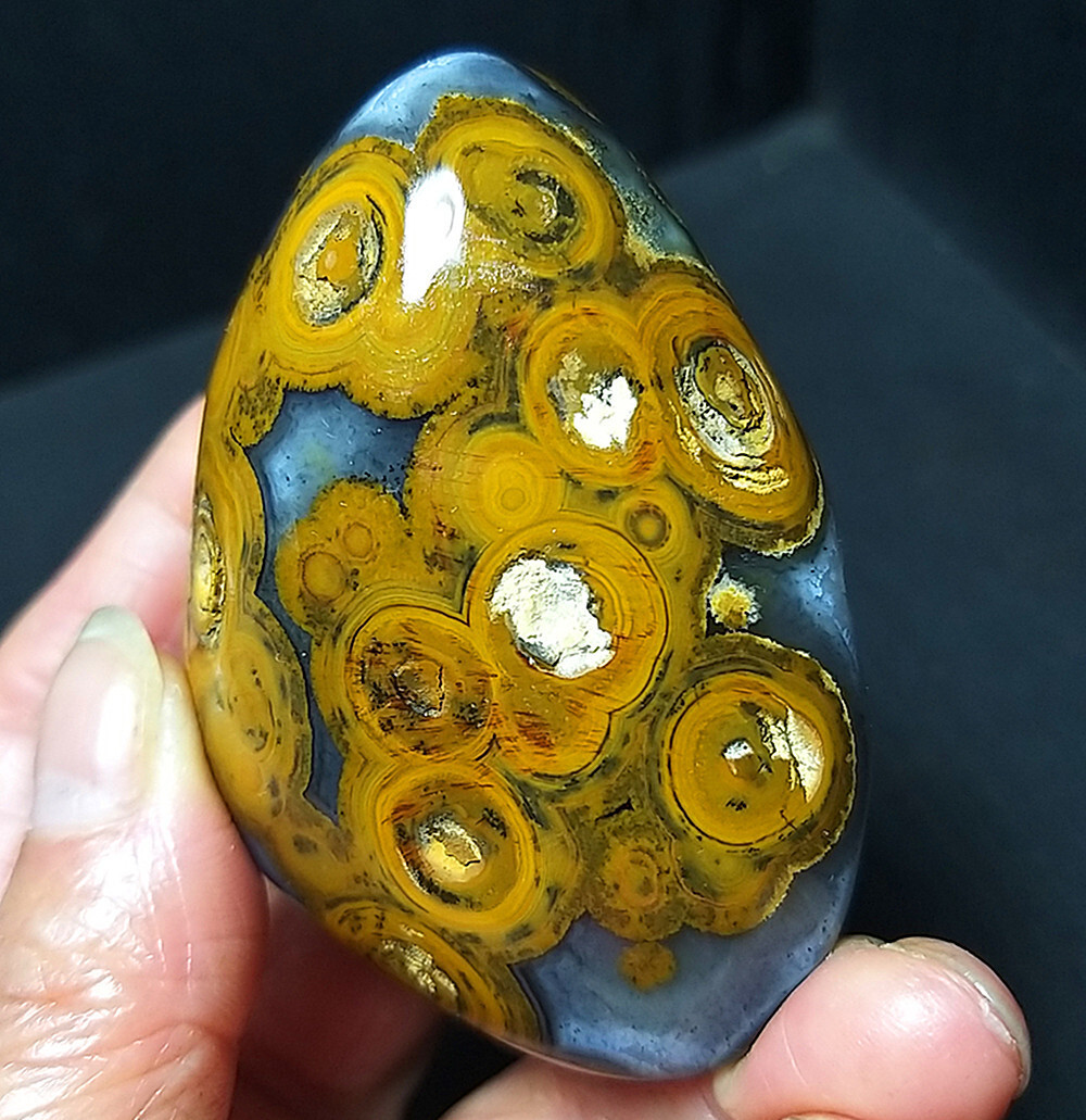 Rare 69.5G Natural Inner Mongolia Gobi Eye Agate Geode Collection Healing A3806