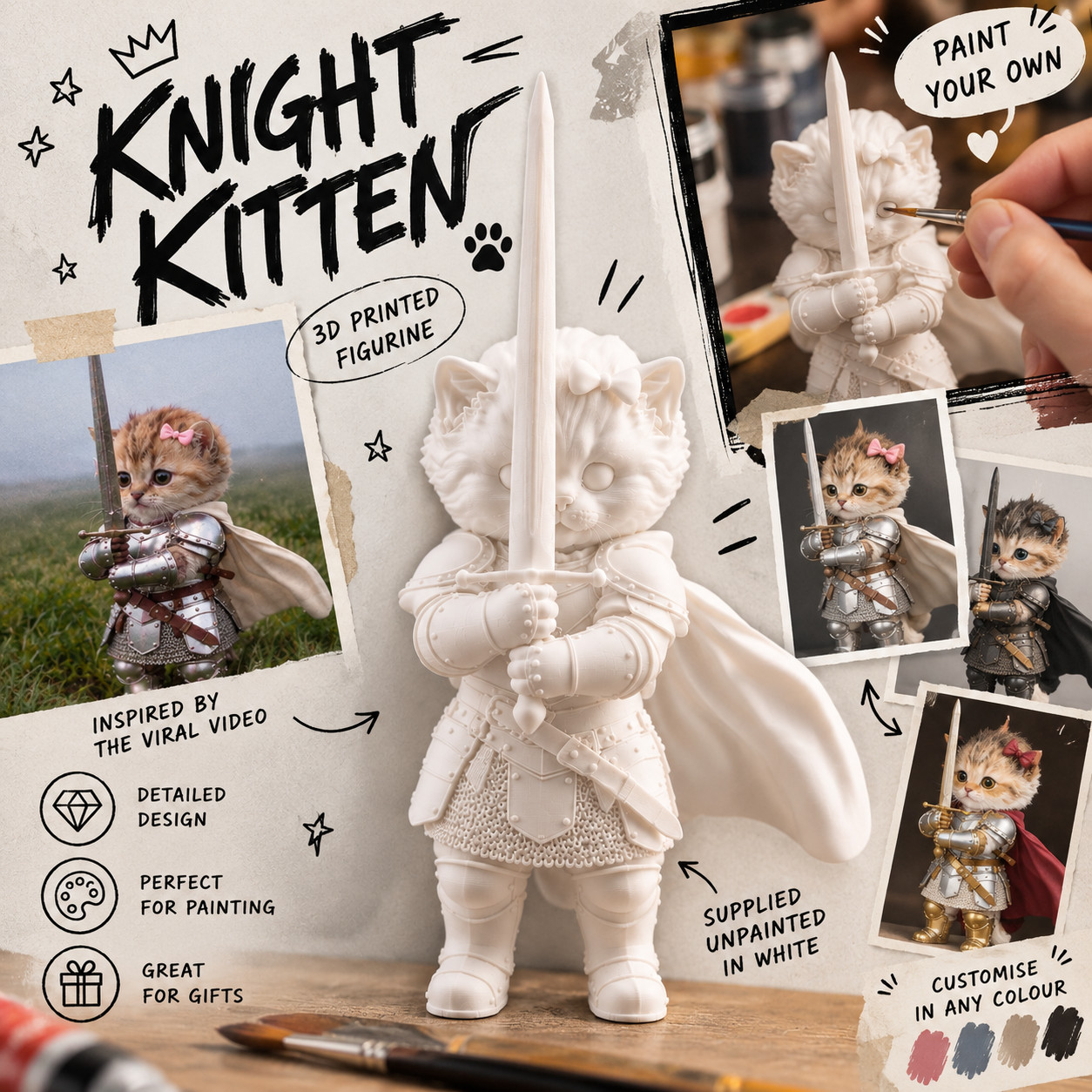 Viral Cute Knight Kitten