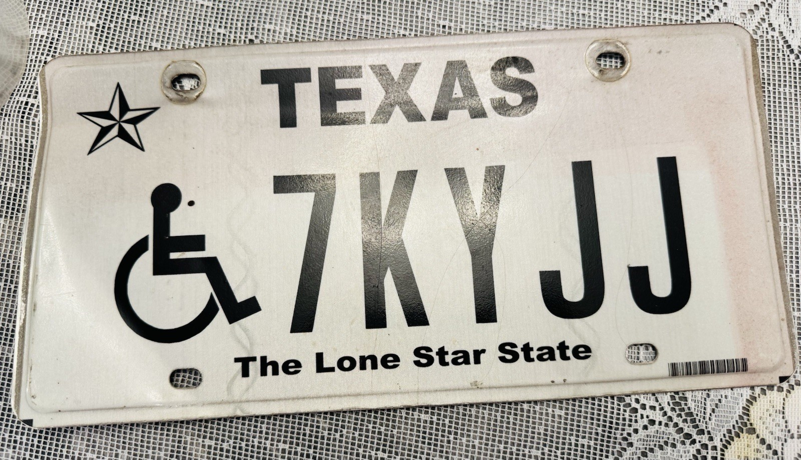 1pc Disabled Texas Handicapped License Plate 7KYJJ