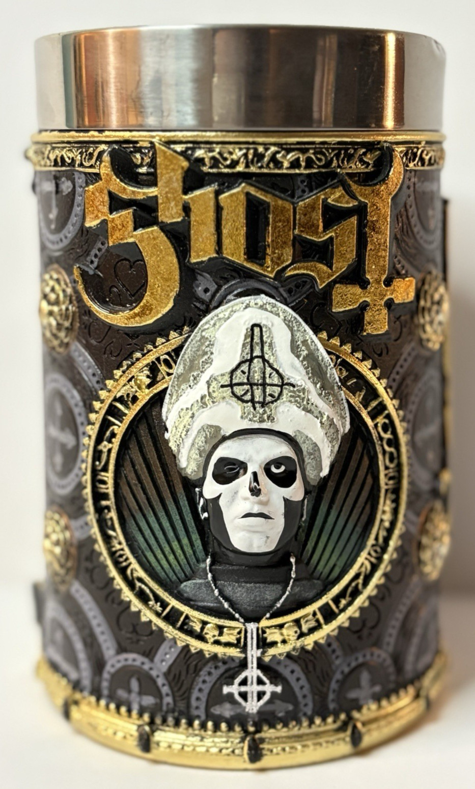 Nemesis Now Licensed Ghost Papa Emeritus III Gold Tankard **Missing Handle**