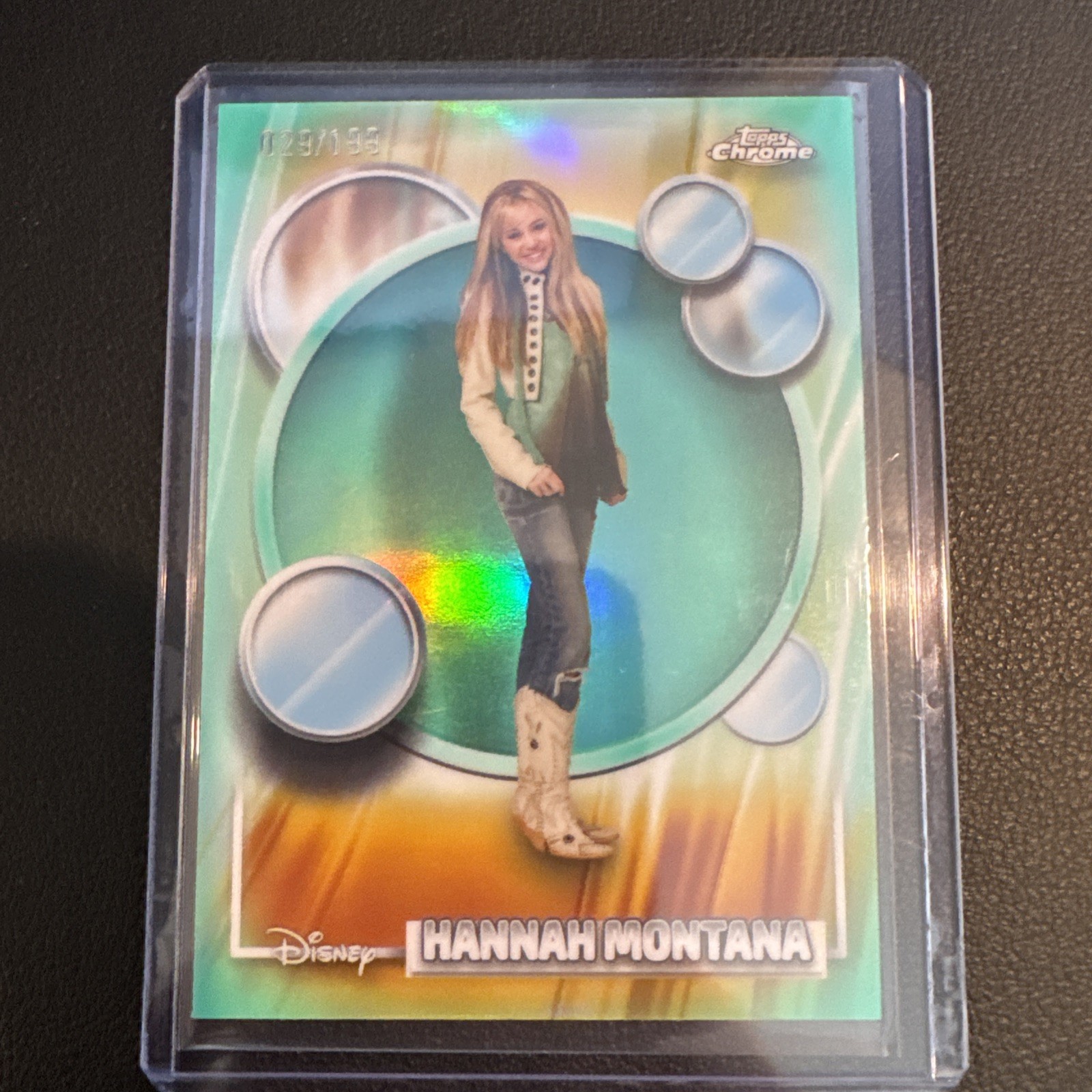 2026 Topps Chrome Disney #4 Hannah Montana Aqua Wave Refractor Alpha /199 SP