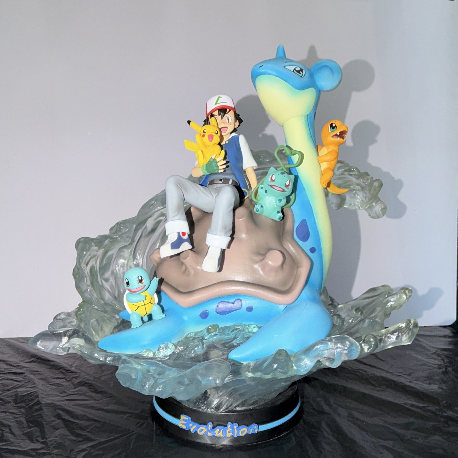 Pokémon Ash Ketchum Pikachu Lapras Squirtle Bulbasaur Statue Figure Lamp