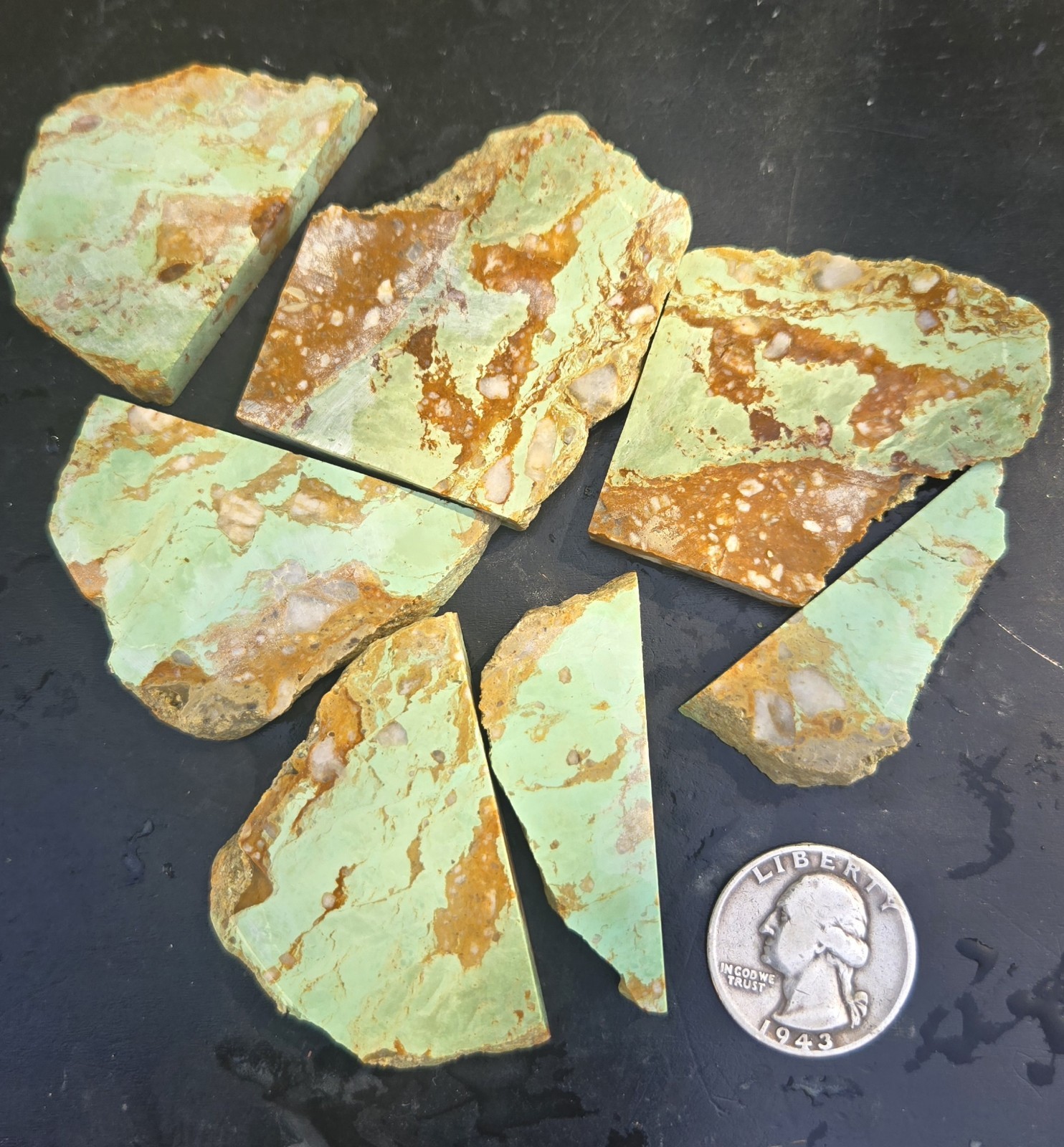 Kingman Turquoise rough slabs for cabbing - 125 gram lot