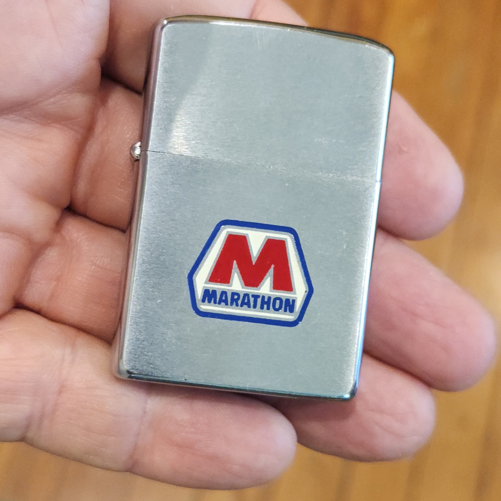 1972 Zippo Lighter Adv Marathon Gas n Oil Company,NEVER USED,in original box