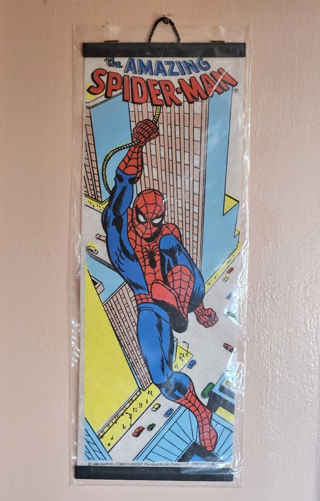 Vintage SPIDER MAN  Pennant Banner 1980  Comic Toy 12\