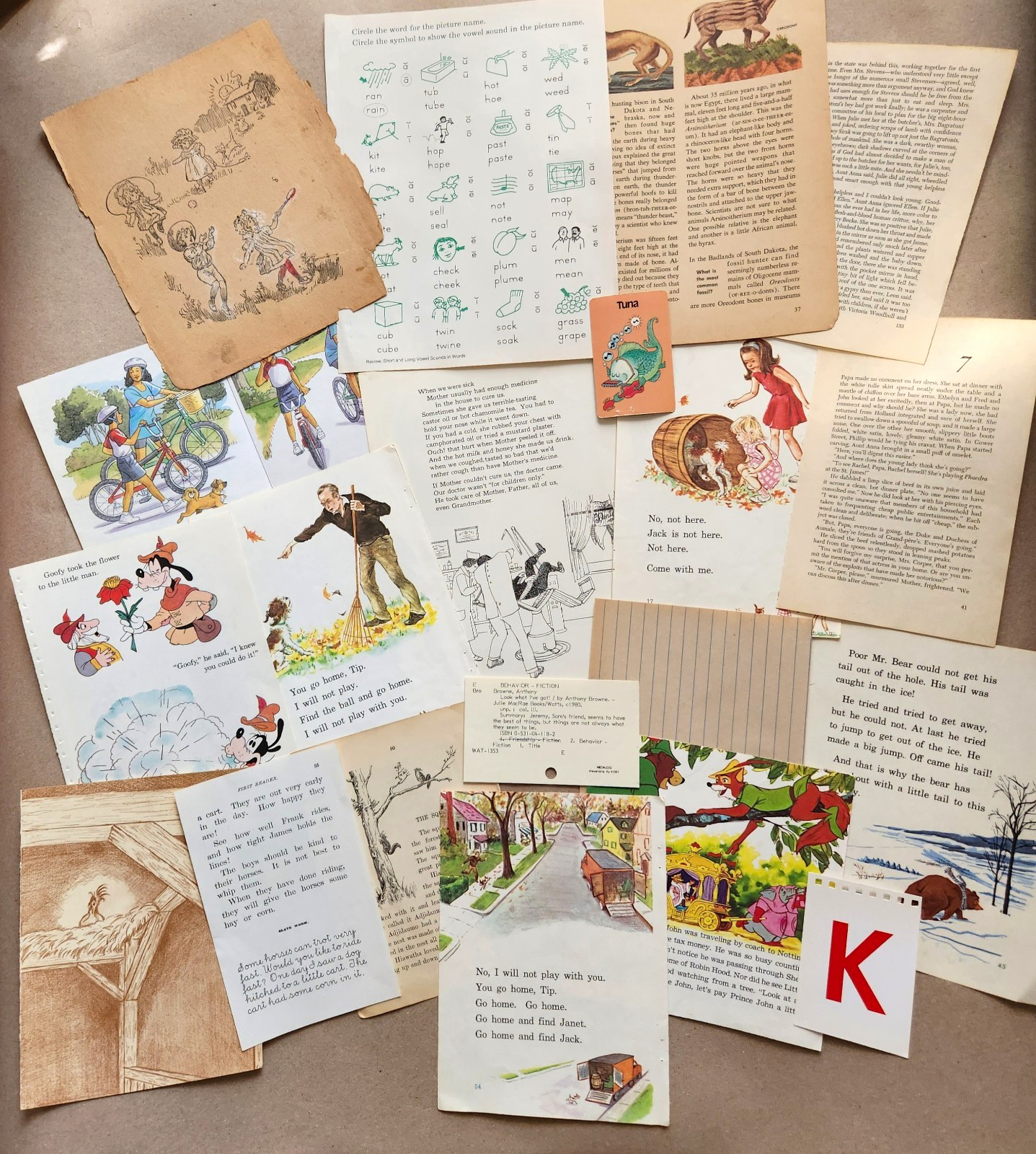 Vintage School Paper Ephemera Lot 20 Pieces Junk Journal Scrapbook Supplies