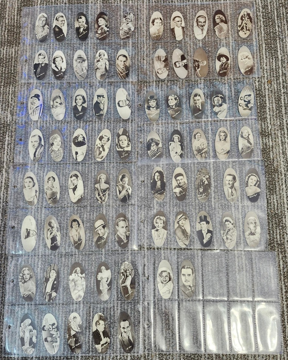 1934 Carreras Film Stars Oval Complete Set of 72 Cards ~ Excellent Condition 