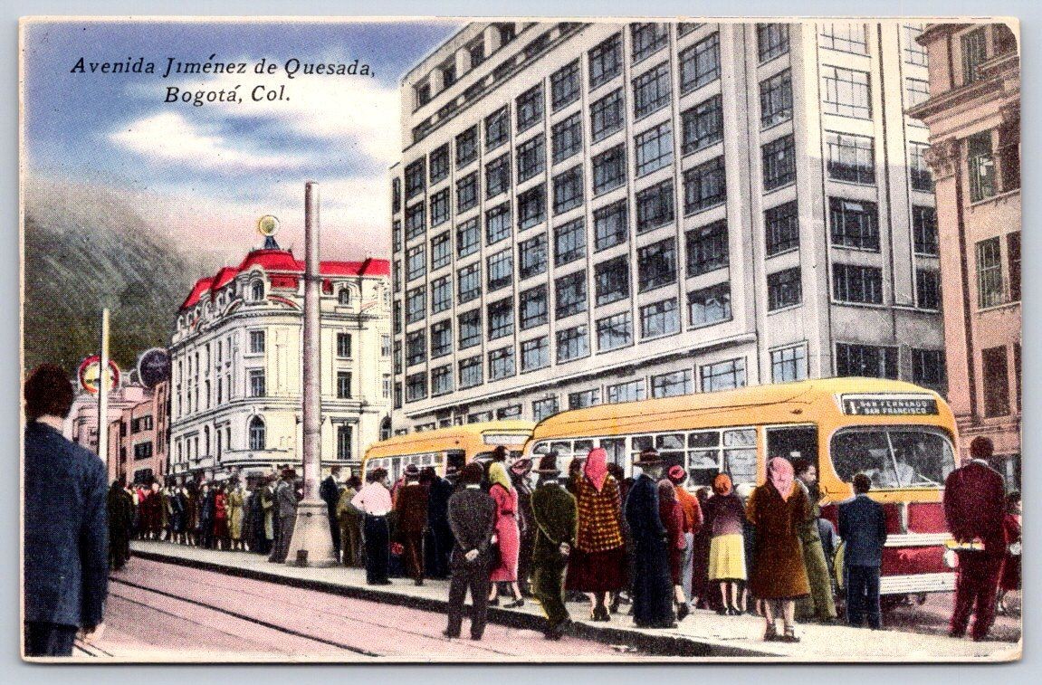 Vintage Colombia Postcard BOGOTA Avenida Jimenez de Quesada 1950s
