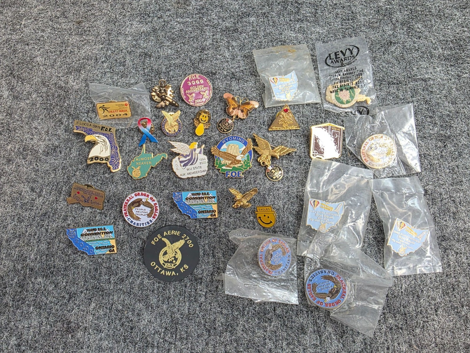 Fraternal Order Of Eagles Pins & Badges Collection Various States & Years 2000s
