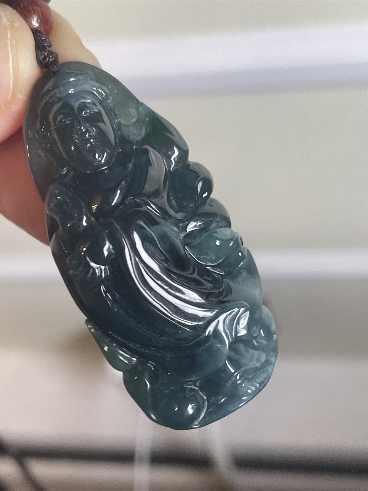 純天然翡翠A貨 老坑冰藍水觀音悟道 帶國檢證書 Grade A Genuine Burma Jadeite Jade 老蓝水 种水极好 本自具足