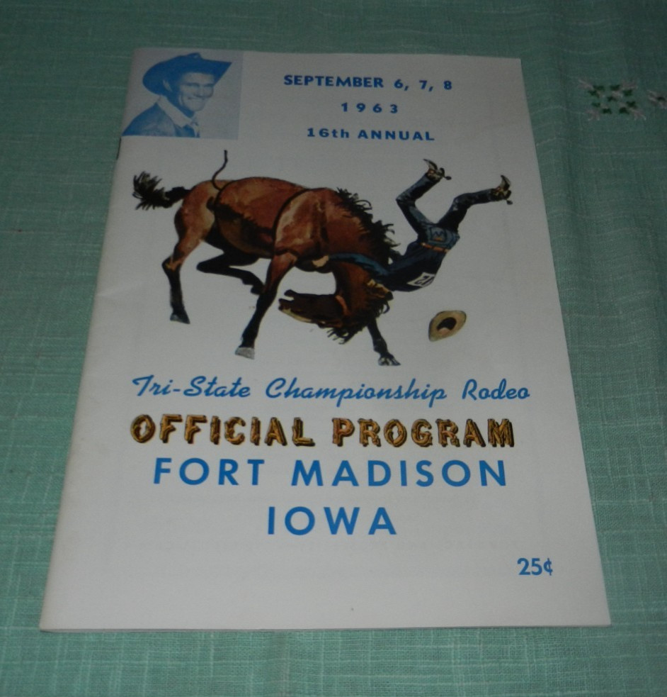 Vintage 1963 Fort Madison, Iowa Official Rodeo Souvenir Program