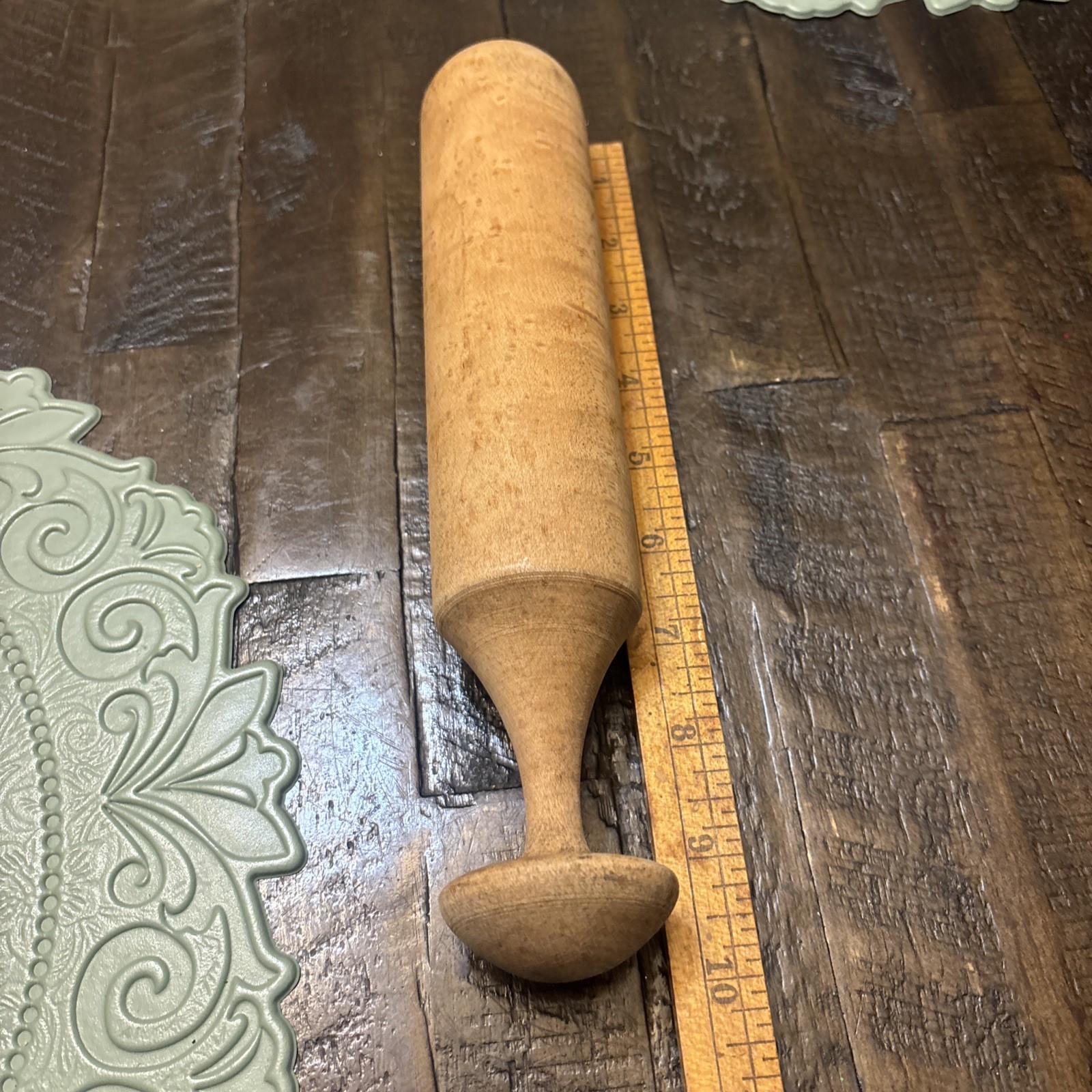 One Piece Solid Wooden Vintage Vegetable Masher Stomper 10” Wood Smooth Kitchen