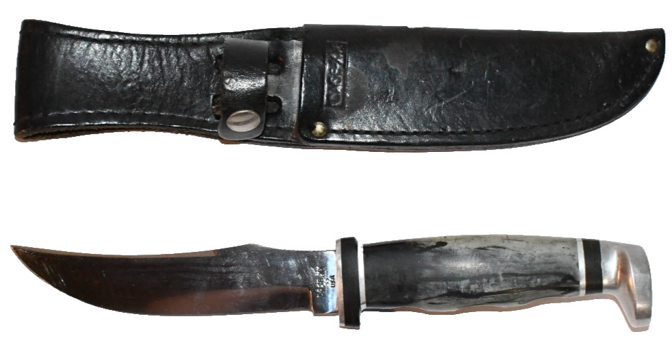 VTG Case XX 223-5 Stainless Steel Fixed Blade Knife w/ Leather Sheath 6 Dot 1974