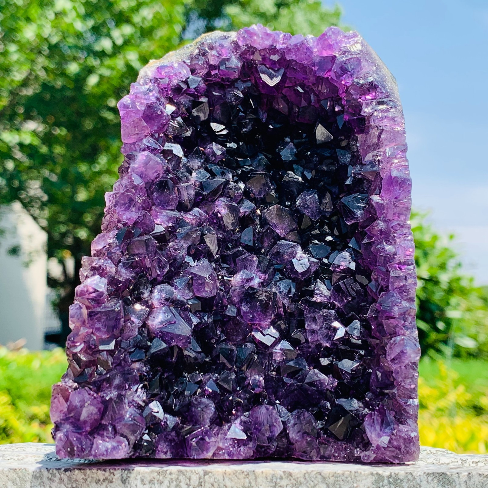 2.2LB Natural Amethyst geode quartz cluster crystal specimen Healing