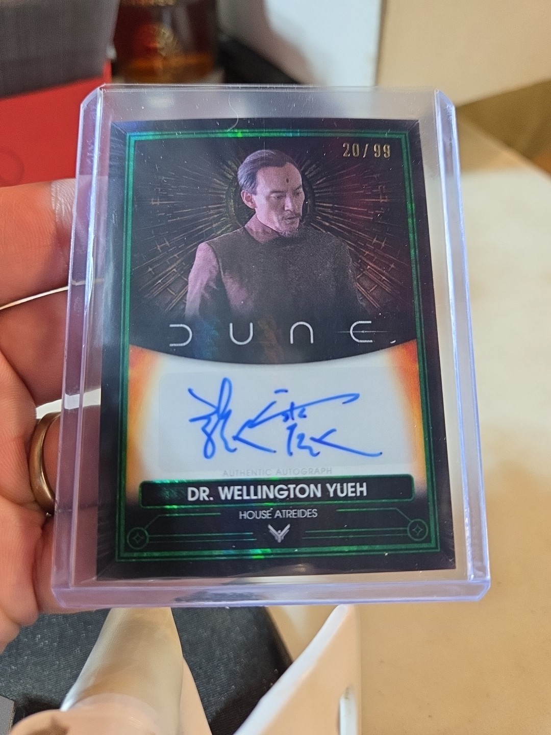 2024 Topps Chrome Dune Chang Chen Auto Dr Wellington Yueh Green Prism #d 20/99
