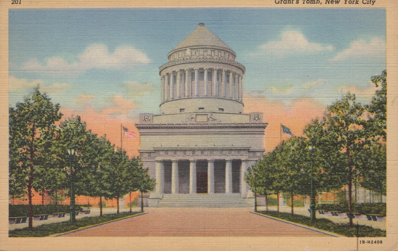 Grant\'s Tomb New York City New York Building Posted Linen Vintage Post Card