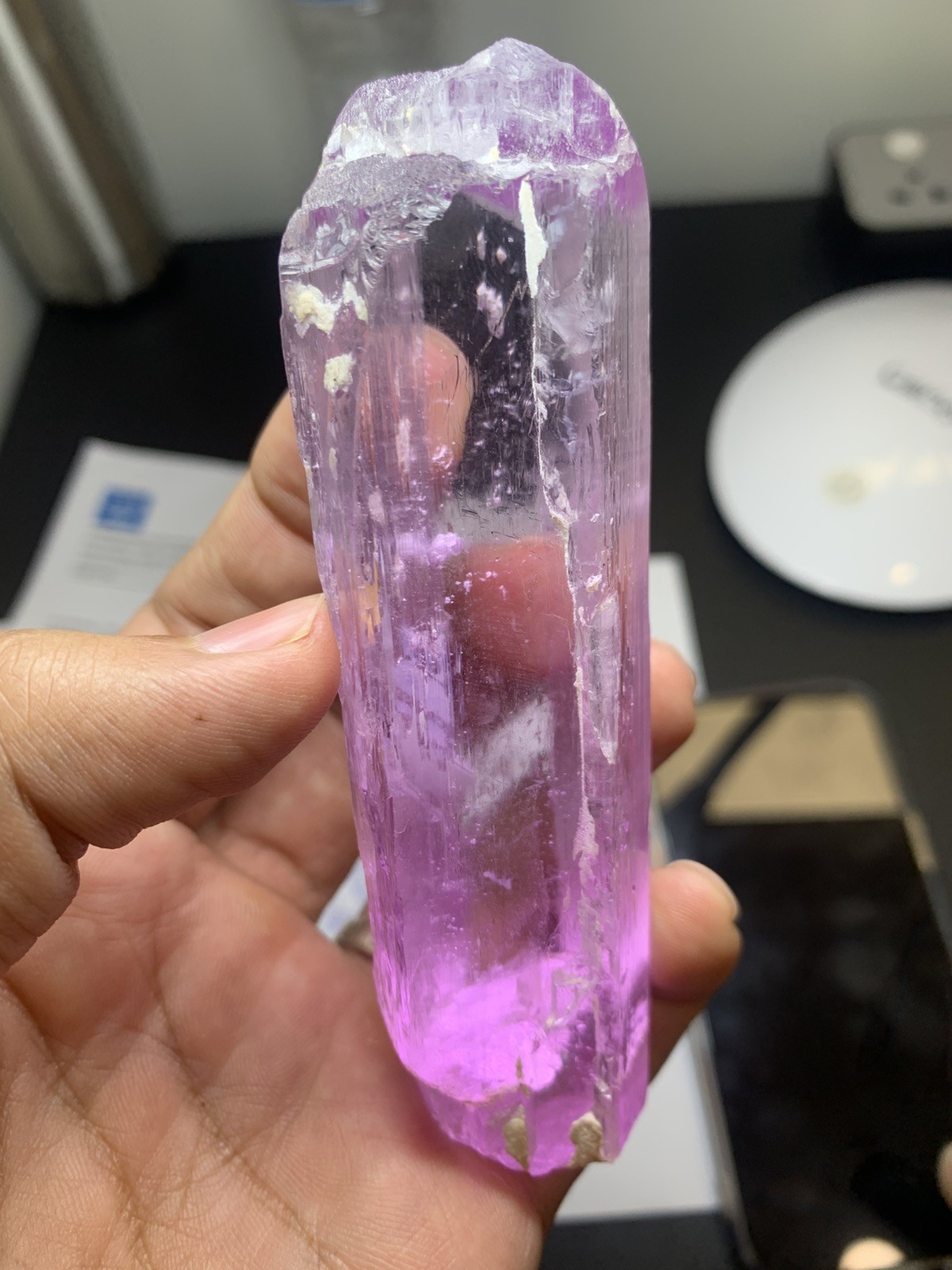 Lovely Natural pink Colour Terminated Kunzite Crystal 216-Gram