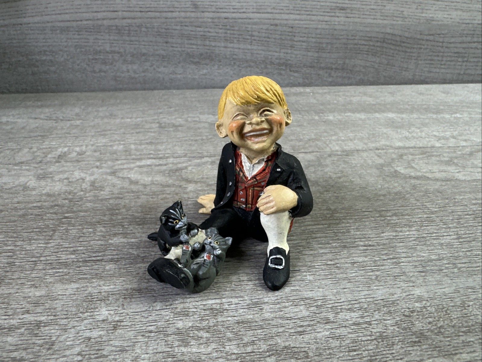 Vintage Candy Designs Norway Boy Kittens Playing Cat School Uniform Sitting