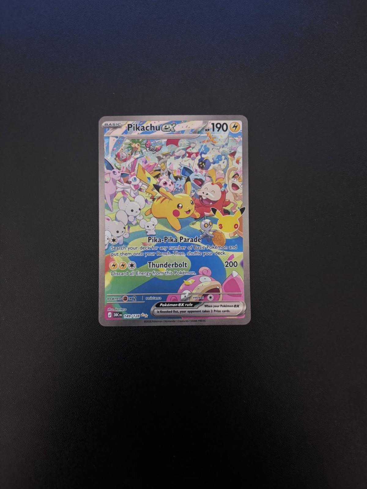 Pokémon 30th Celebrations Pikachu SIR 149/128 Pack Fresh NM
