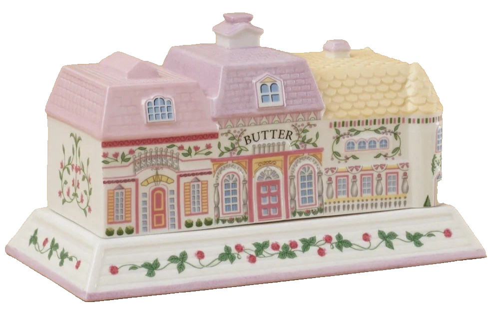 Lenox Spice Victorian Village Porcelain Covered Butter Dish 2nd Edition NIB