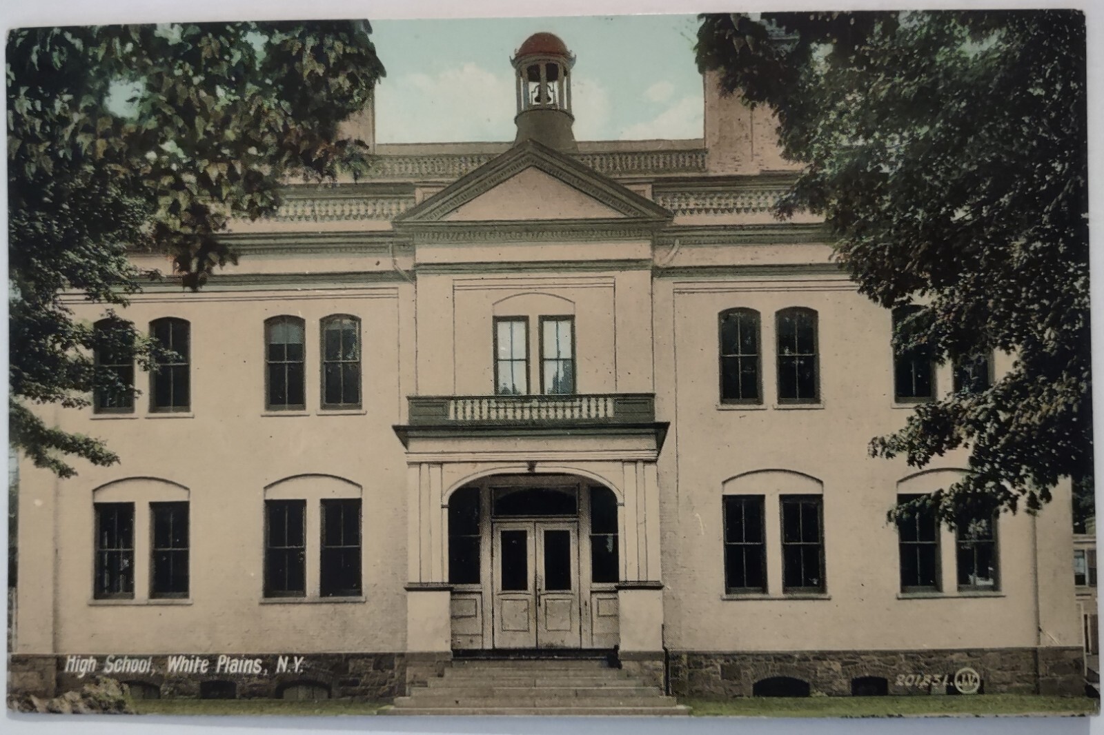 Vintage High School White Plains New York Postcard NY Bell Divided Back