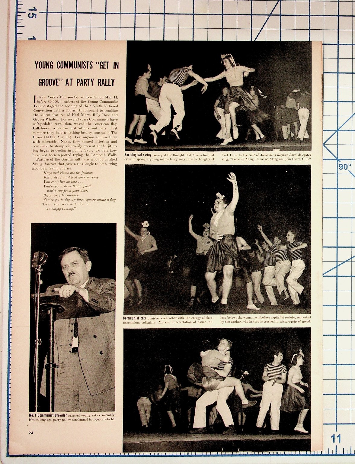 1930s Young Communists Party Rally Madison Square Garden Magazine Article