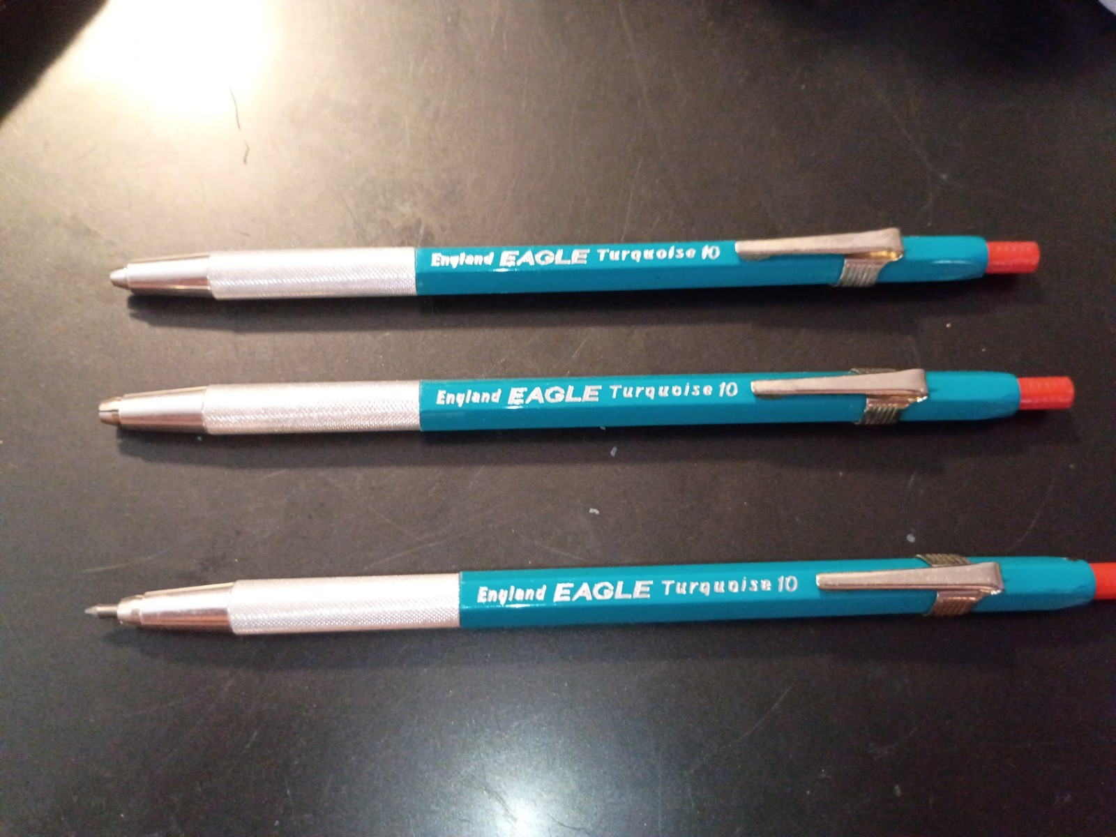 Vintage Eagle Turquoise 10 Mechanical Lead Drafting Pencils England LOT of 3