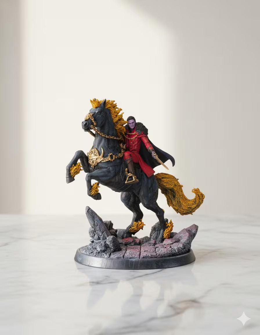 Vyesant on Nightmare Fantasy Resin Figurine, Dark Rider Statue