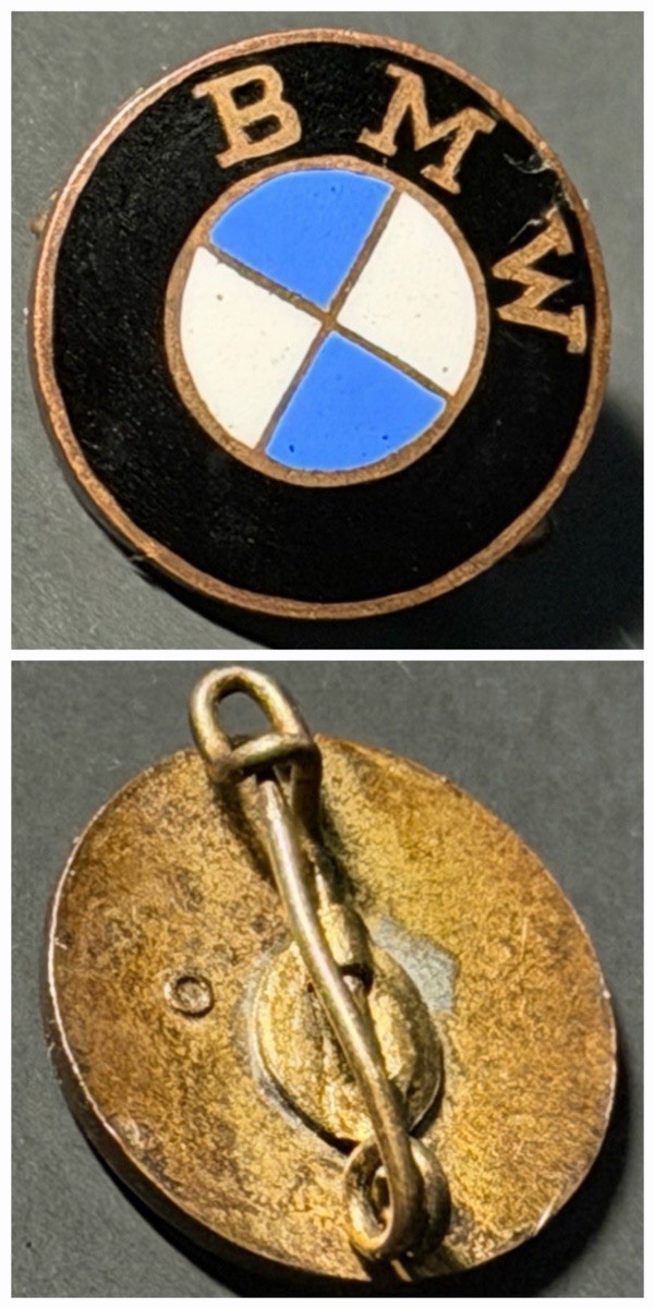 Vintage 1930s -1940s BMW Enamel Lapel Pin Badge - Steinhauer & Lück Maker Marked