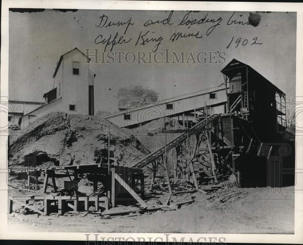 1961 Press Photo Copper King Mining\'s dumping and shipping area - lrx67142