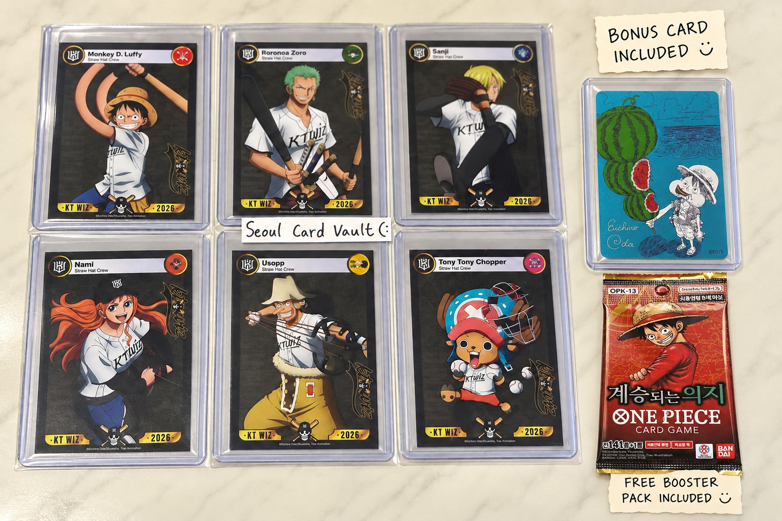 ONE PIECE x KT WIZ Baseball Collaboration Limited Photocard Korea Exclusive