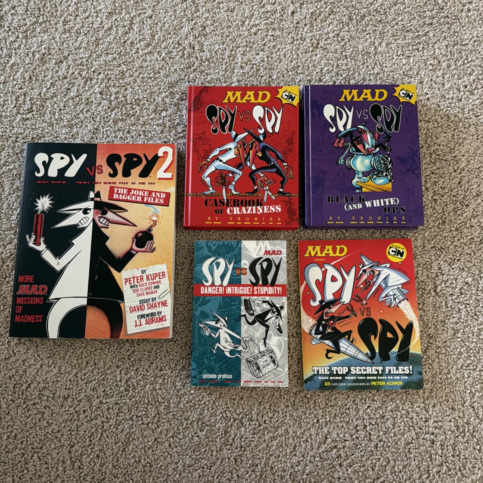 Spy vs Spy Book Lot of 5 MAD Magazine Prohias Kuper Cartoon Comics