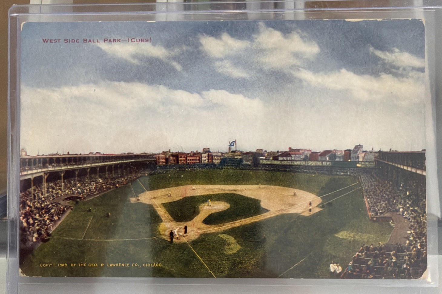 Antique 1909 Chicago Cubs West Side Ball Park Stadium Postcard Vintage 