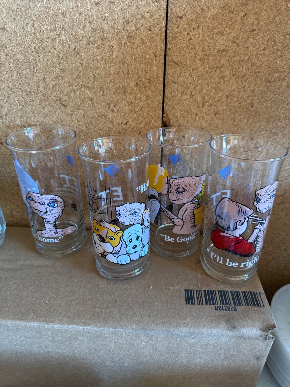 Vintage E.T. 1982 Limited Edition Pizza Hut Collector Drinking Glasses (4 Pcs)